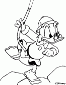 coloring picture of Uncle Scrooge is a mountaineer