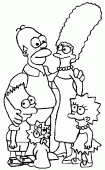 coloring picture of Simpson family