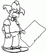 coloring picture of krusty clown