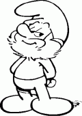 coloring picture of papa smurf