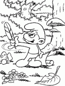 coloring picture of poet smurf