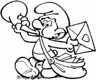 coloring picture of postman smurf