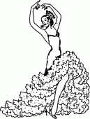 coloring picture of Flamenco woman