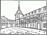 coloring picture of Madrid town