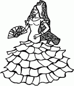 coloring picture of salsa dancer