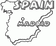 coloring picture of spanish map Madrid