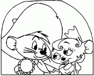coloring picture of Speedy Gonzales with his lover
