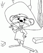 coloring picture of mouse Speedy Gonzales