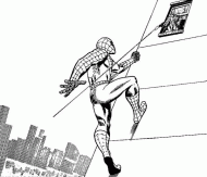 coloring picture of Spiderman climbs