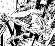 coloring picture of Spiderman in black white