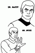 coloring picture of Dr McCoy and Mr pock