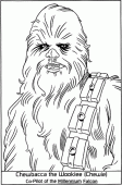 coloring picture of Chewbacca the Wookiee Chewie
