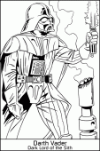 coloring picture of Dark Vador dark lors of the sith