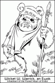 coloring picture of Ewok Wikket