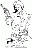 coloring picture of Han Solo captain of the millenium falcon