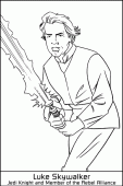 coloring picture of Luke Skywalker jedi knight