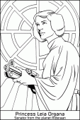 coloring picture of Princesse Leia Organa