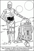 coloring picture of See Threepio C 3PO Artoo Detoo R2D2