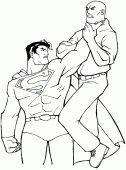 coloring picture of superman stops a gangster