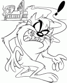 coloring picture of Taz at Daffy s Dine a mite