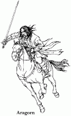 coloring picture of Aragorn on a horse
