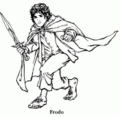 coloring picture of hobbit Frodo Baggins