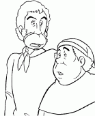 coloring picture of Sancho and Pedro
