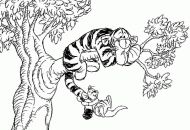 coloring picture of Tigger in tree
