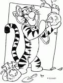 coloring picture of Tigger is gardener
