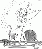 coloring picture of Tinker Bell makes seam