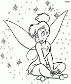 coloring picture of Tinker Bell sat