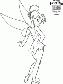 coloring picture of Tinker Bell seen of back