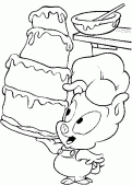 coloring picture of Hamton made cook a cake
