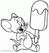 coloring picture of Jerry with an ice cream
