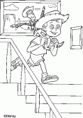 coloring picture of Andy with Woody