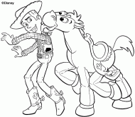 coloring picture of Bullseye licks Woody