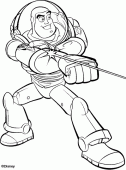 coloring picture of Buzz Lightyear use laser