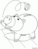 coloring picture of Hamm the Piggy Bank