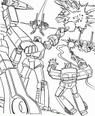 coloring picture of fight of transformers