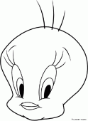 coloring picture of Tweety head