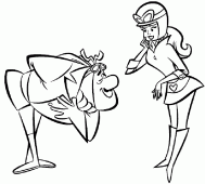 coloring picture of Red Max and Penelope
