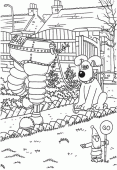 coloring picture of Gromit in the garden
