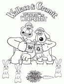 coloring picture of Wallace Gromit The curse of the were rabbit