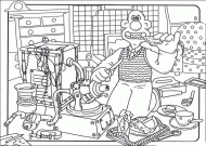 coloring picture of Wallace in the kitchengif