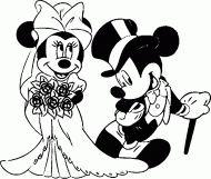 coloring picture of Mickey and Minnie marry