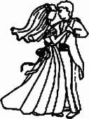 coloring picture of married are dancing for opening of the ball