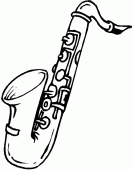 coloring picture of saxophone