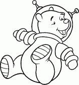 coloring picture of Winnie is an astronaut