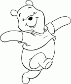 coloring picture of Winnie the pooh is happy