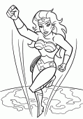 coloring picture of wonder woman jumps